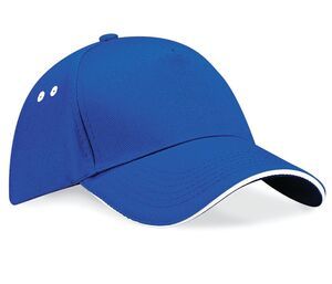 Beechfield B15c - Ultimate 5 Panel Cap - Sandwich Peak Bright Royal/White