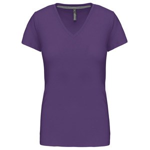 Kariban K381 - LADIES' SHORT SLEEVE V-NECK T-SHIRT Purple