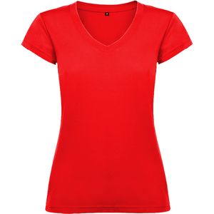 Roly CA6646 - VICTORIA V-neck short-sleeve t-shirt for women with 1x1 ribbed finishes