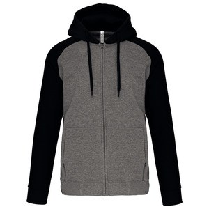 PROACT PA380 - Unisex two-tone zipped hooded fleece jacket