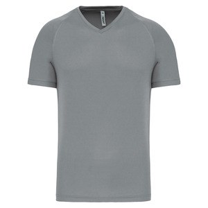 PROACT PA476 - Men's V-neck short-sleeved sports T-shirt Fine Grey