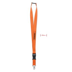 GiftRetail MO9661 - WIDE LANY Lanyard with metal hook 25mm Orange