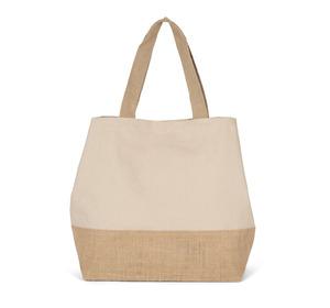 Kimood KI0235 - Cotton canvas & jute shopping bag