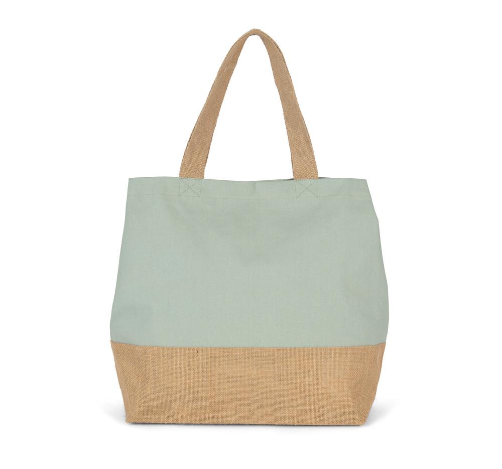 Kimood KI0235 - Cotton canvas & jute shopping bag