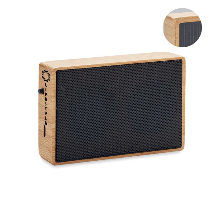 GiftRetail MO6838 - SOLAE Solar bamboo wireless speaker