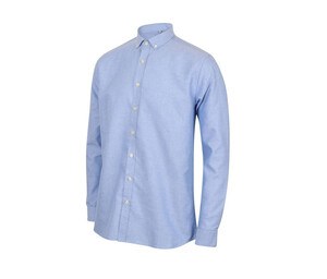 HENBURY HY512R - MEN’S MODERN L/S OXFORD SHIRT – REGULAR FIT Pool Blue