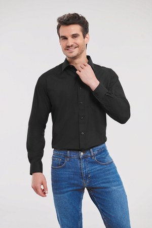 Russell Collection RU934M - Mens Long Sleeve Polycotton Easy Care Poplin Shirt