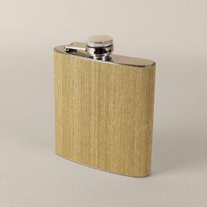 EgotierPro 52525 - Bamboo-Finish Steel Hip Flask, 160ml HAK